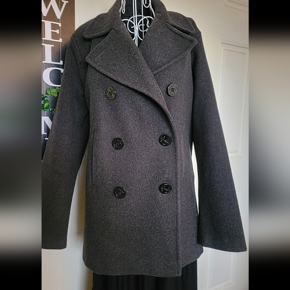 Woman's  Wool  Dress Coat Size 10/Gray - Picture 4 of 11
